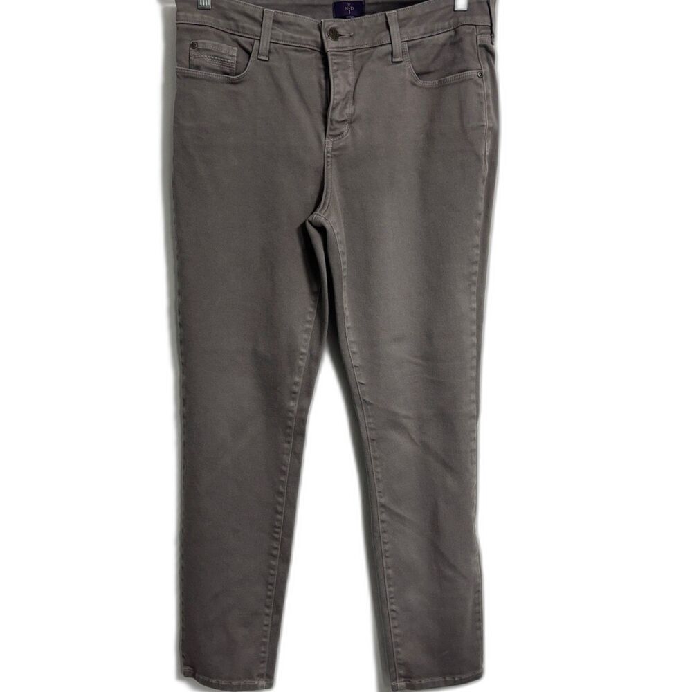 NYDJ Alina Legging Jeans 12 L Large Pewter Gray Skinny Tummy Control Denim Pants